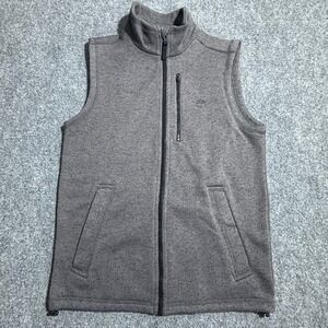 Timberland Men‎ Fleece Vest Gray Full Zip Logo Pockets Size S/P